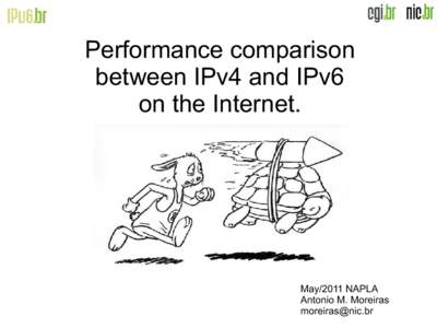 Performance comparison between IPv4 and IPv6 on the Internet. May/2011 NAPLA Antonio M. Moreiras