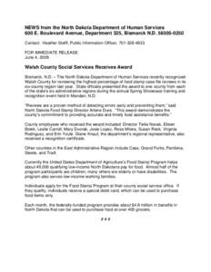 Microsoft Word - Food Stamp award - Walsh County.doc