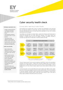 Cyber security health check Challenges organisations face •  Greatly increased likelihood