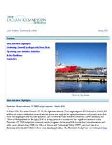 Joint Initiative Quarterly Newsletter  Spring 2014 Contents Joint Initiative Highlights