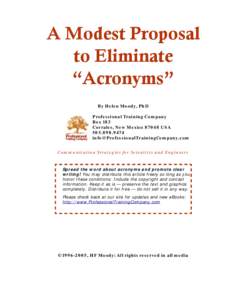 A Modest Proposal to Eliminate “Acronyms”