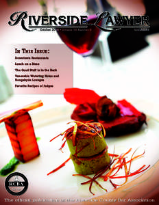 October 2008 • Volume 58 Number 9  MAGAZINE In This Issue: Downtown Restaurants