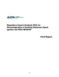 Regulatory Impact Analysis (RIA) for Reconsideration of Existing Stationary Spark Ignition (SI) RICE NESHAP Final Report  iii