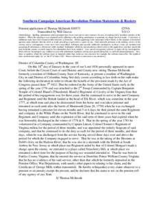 Southern Campaign American Revolution Pension Statements & Rosters Pension application of Thomas McIntosh S30573 Transcribed by Will Graves f25VA[removed]