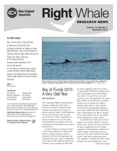 Volume 19, Number 2 December 2010 In this issue: Bay of Fundy 2010: A Very Odd Year In Memoriam: Fargo[removed]