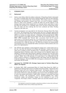 Agreement No. CE[removed]DS) Drainage Improvement in Northern Hong Kong Island Hong Kong West Drainage Tunnel Hong Kong West Drainage Tunnel Environmental Impact Assessment Final