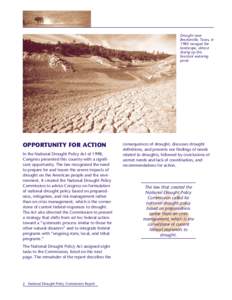 Drought near Bracketville, Texas, in 1980 ravaged the landscape, almost drying up this livestock watering