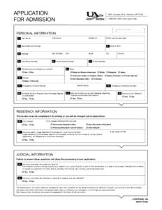 APPLICATION FOR ADMISSION 1537 University Blvd., Morrilton, AR[removed]1094 | www.uaccm.edu