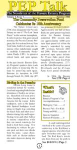 PEP Talk alk The Newsletter of the Peconic Estuary Program Volume 4, Issue 2..........................................................Summer 2008