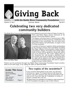 Giving Back with the Battle River Community Foundation Volume 13, No.2