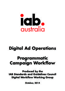 Digital Ad Operations Programmatic Campaign Workflow Produced by the IAB Standards and Guidelines Council Digital Workflow Working Group