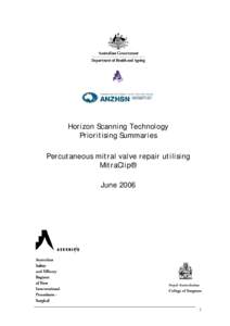 HORIZON SCANNING TECHNOLOGY PRIORITISING SUMMARY