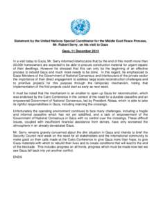 Microsoft Word - Statement by UN Special Coordinator - 11 December 2014