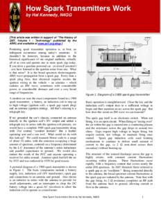 How Spark Transmitters Work by Hal Kennedy, N4GG [This article was written in support of “The History of QST, Volume 1 – Technology” published by the ARRL and available at www.arrl.org/shop.]