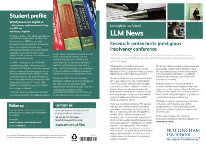 Nottingham Law School / Nottingham Trent University / Master of Laws