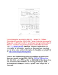 This document is provided by the U.S. Centers for Disease Control and Prevention (CDC) ONLY as an historical reference for the public health community. It is no longer being maintained and the data it contains may no lon