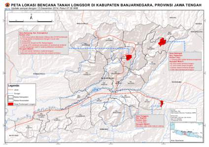 PETA LOKASI BENCANA TANAH LONGSOR DI KABUPATEN BANJARNEGARA, PROVINSI JAWA TENGAH  