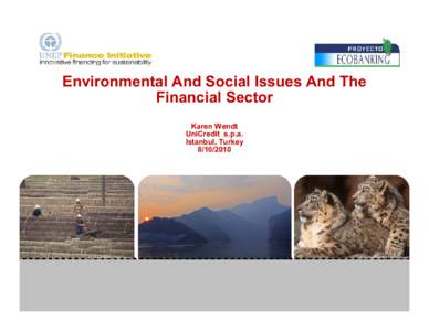 Environmental And Social Issues And The Financial Sector Karen Wendt UniCredit s.p.a. Istanbul, Turkey[removed]