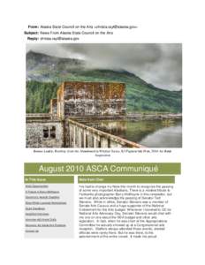 From: Alaska State Council on the Arts <christa.rayl@alaska.gov> Subject: News From Alaska State Council on the Arts Reply: christa.rayl@alaska.gov Bonnie Landis, Rooftop, from the Abandoned in Whittier Series, K3 Pigmen
