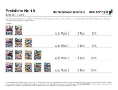 Preisliste Nr. 18 gültig abKombinationen innerhalb  axel springer