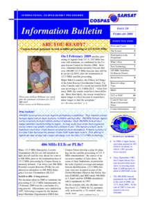 INTERNATIONAL COSP AS-SARSAT PROGRAMME  Information Bulletin ISSUE 2 0 FEBRUARY 2008