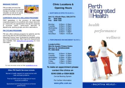 Perth Integrated Health Services Brochure Version 4.6