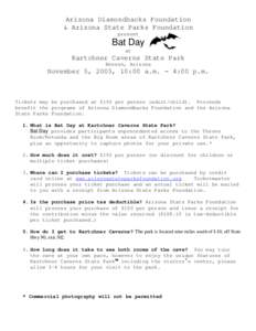 Arizona Diamondbacks Foundation & Arizona State Parks Foundation present Bat Day at