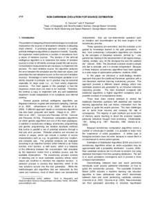 J1.5  NON DARWINIAN EVOLUTION FOR SOURCE ESTIMATION G. Cervone∗1 and P. Franzese2 Dept. of Geography and Geoinformation Science, George Mason University 2