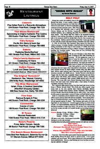 Page 15  Orange Town News Restaurant Listings