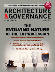 Join  Sign up at www.architectureandgovernance.com/subscribe Commuthe n  it y