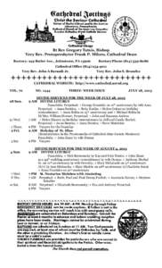 Rt Rev Gregory Tatsis, Bishop Very Rev. Protopresbyter Frank P. Miloro, Cathedral Dean Rectory: 249 Butler Ave., Johnstown, PA[removed]Rectory Phone[removed]