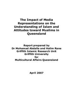 The Impact of Media Representations on the Understanding of Islam and Attitudes toward Muslims in Queensland