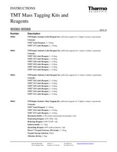 INSTRUCTIONS  TMT Mass Tagging Kits and Reagents[removed]