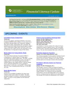 Financial Literacy Update January/February 2012