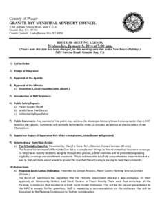 County of Placer GRANITE BAY MUNICIPAL ADVISORY COUNCIL 8789 Auburn Folsom Blvd., Suite C-214 Granite Bay, CA[removed]County Contact: Linda Brown[removed]