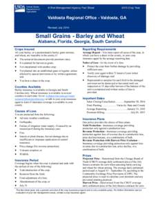 Small Grains Crop Insurance in the Valdosta Region