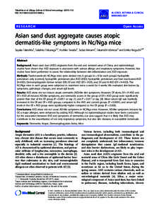 Asian sand dust aggregate causes atopic dermatitis-like symptoms in Nc/Nga mice
