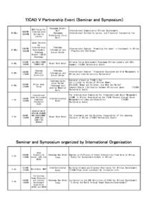 TICAD V Partnership Event (Seminar and Symposium) 1830PM2030PM NGO Forum for International Solidarity