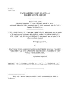 [removed]cv Nnebe v. Daus UNITED STATES COURT OF APPEALS FOR THE SECOND CIRCUIT _____________________