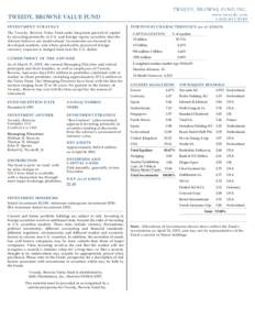 Investment / Funds / Financial services / Stock market / Financial markets / MSCI World / MSCI / Tweedy /  Browne / Index / Financial economics / Economics / Finance