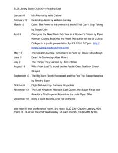 2014 Book Club List.pages