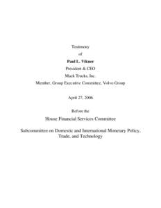 Mack / Committee on Foreign Investment in the United States / Ford Motor Company / Truck / Foreign direct investment / Volvo Business Units / Volvo Trucks / Transport / Volvo / Mack Trucks