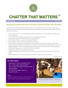 CHATTER THAT MATTERS Volume7, Issue 3 ®  Spring 2017
