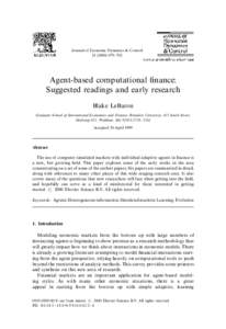 Journal of Economic Dynamics & Control[removed]}702 Agent-based computational 