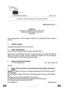 [removed]EUROPEAN PARLIAMENT Committee on the Internal Market and Consumer Protection  IMCO_PV(2014)0317_1