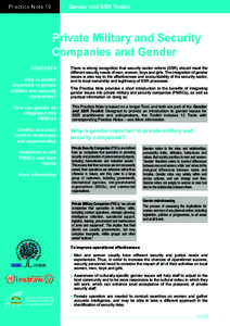 Practice Note 10  Gender and SSR Toolkit Private Military and Security Companies and Gender