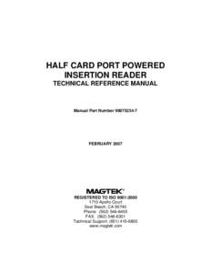 Half Card, Port Powered Insertion Reader, Technical Reference Manual