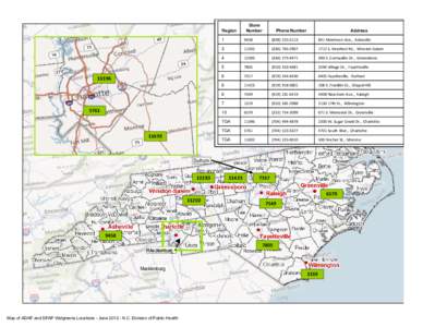 Map of ADAP and SPAP Walgreens Locations