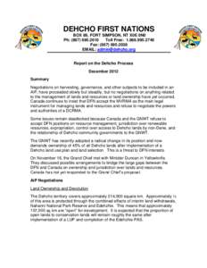 Dogrib people / Fort Simpson / Dehcho First Nations / Dene / Devolution / Northwest Territories / Dehcho Region / Nahanni National Park Reserve