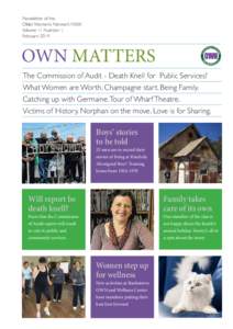 Newsletter of the Older Women’s Network NSW. Volume 11 Number 1. February[removed]OWN MATTERS